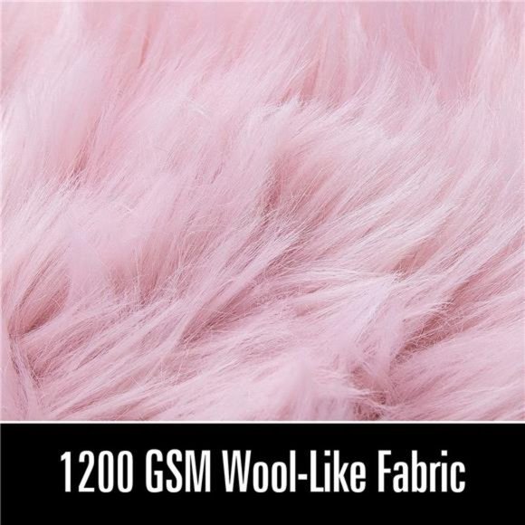 Soft Fluffy Pink Faux Fur Rugs for Bedroom Bedside Rug 2x3 Feet, Washable, Furry - Picture 4 of 7